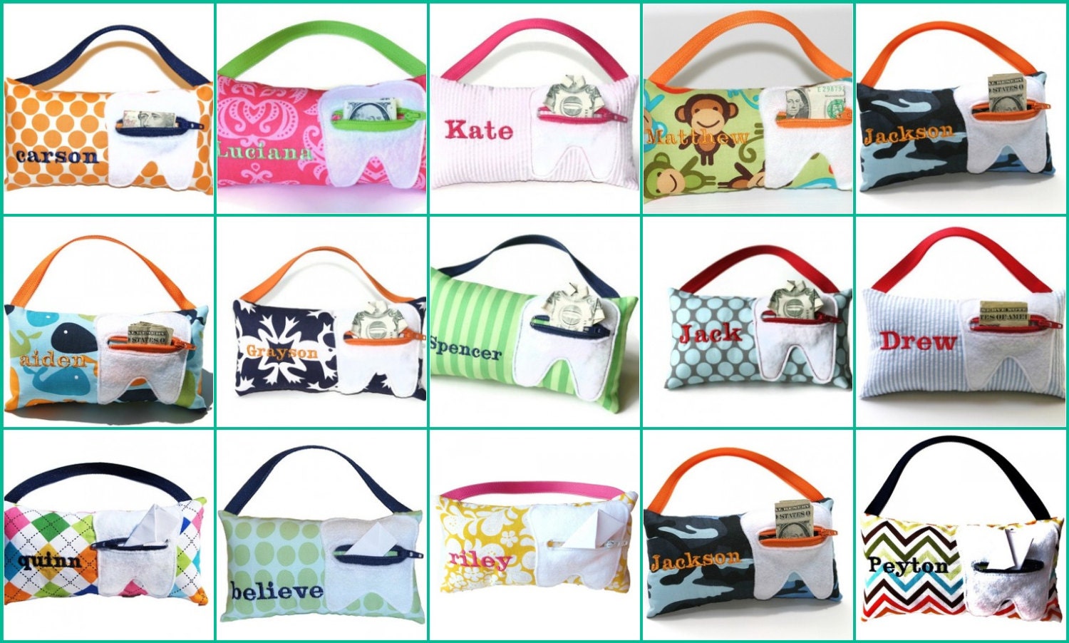 Girl's and Boy's Personalized Tooth Fairy Pillow