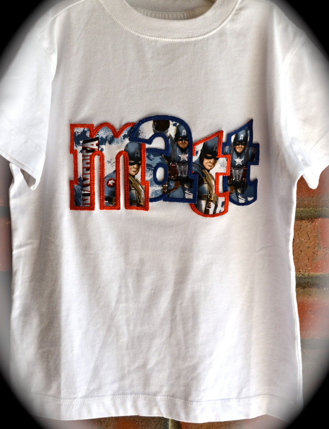 Custom Boutique Boys toddler Superhero Disney AVENGERS CAPTAIN AMERICA Patriotic applique personalized name shirt