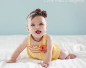 BROWN MOCHA LACE rosette satin tulle rosette headband for baby toddler, child photo prop on a mocha lace headband