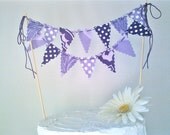 Cake Bunting Topper Purple, Lavender Chevron Dots and Damask Il_170x135