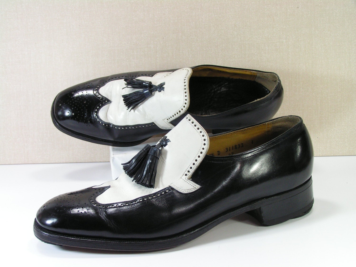 black and white spats shoes
