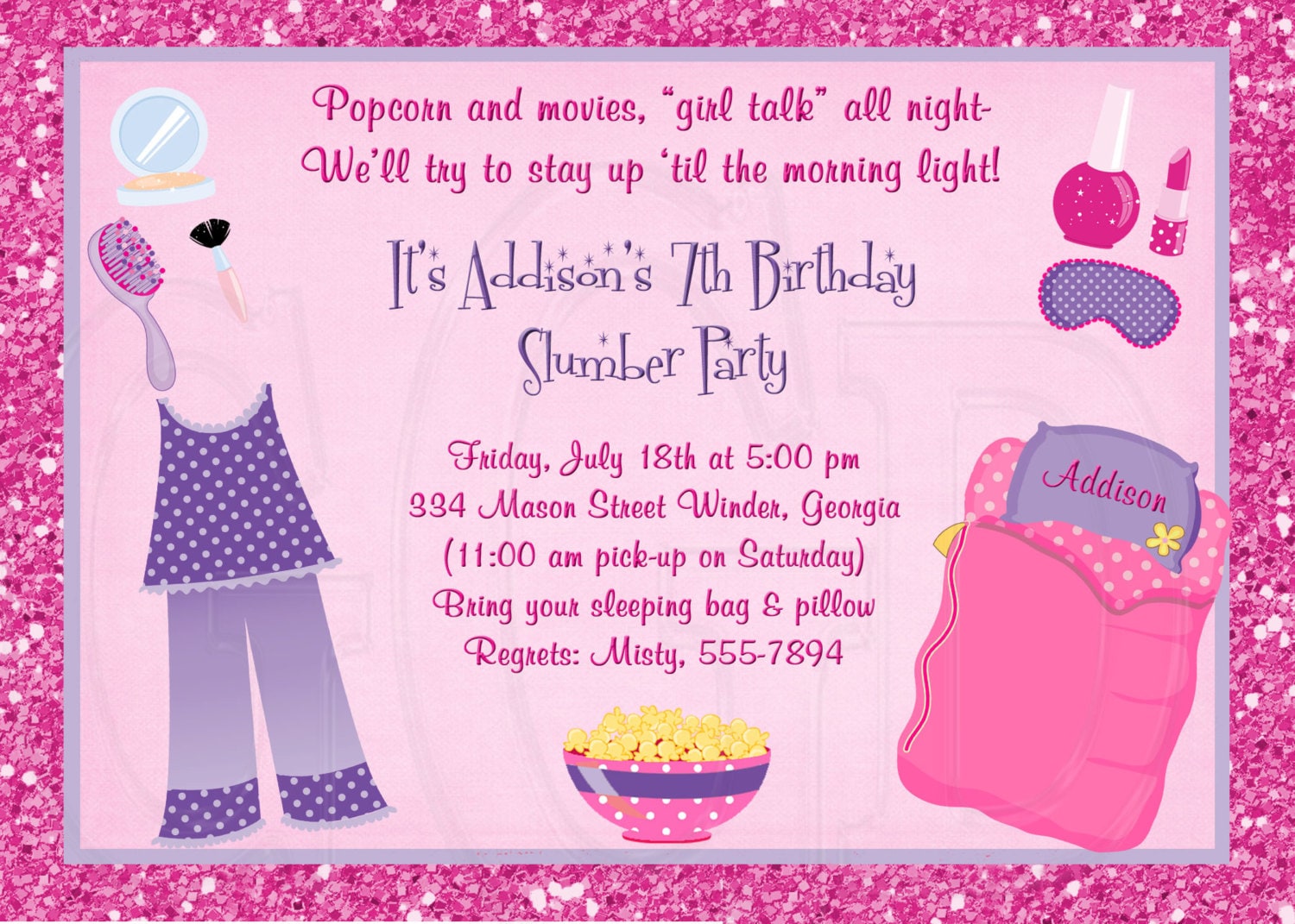 Slumber Party Invitation Pajama Party By Graciegirldesigns77