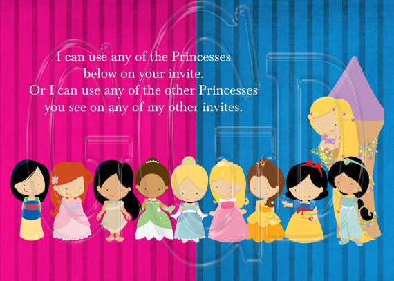 Princess Invitation Disney Inspired-Digital File