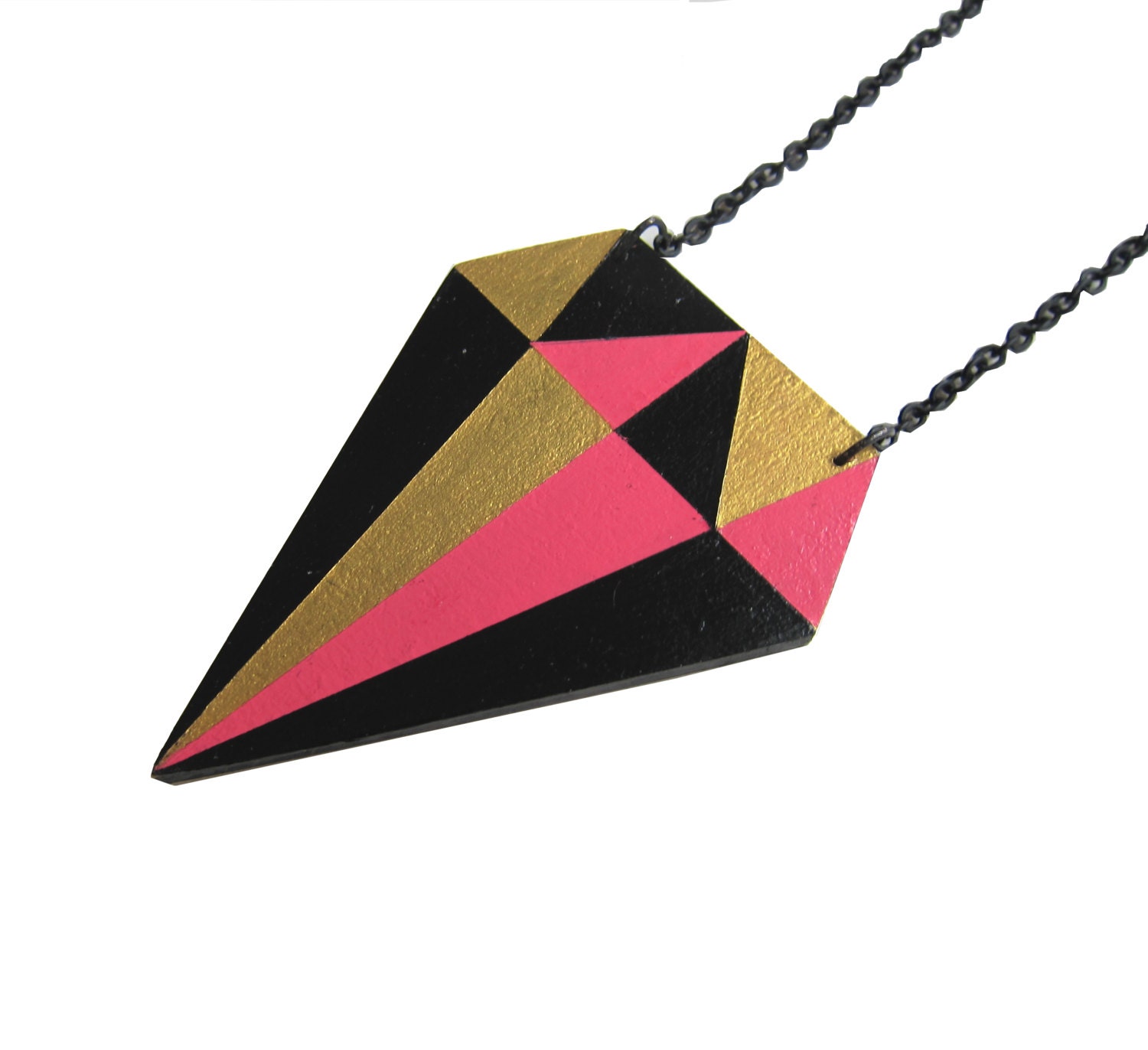 Diamond Necklace Hot pink, Gold, Black