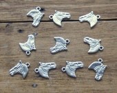 10 Horse Head Charms