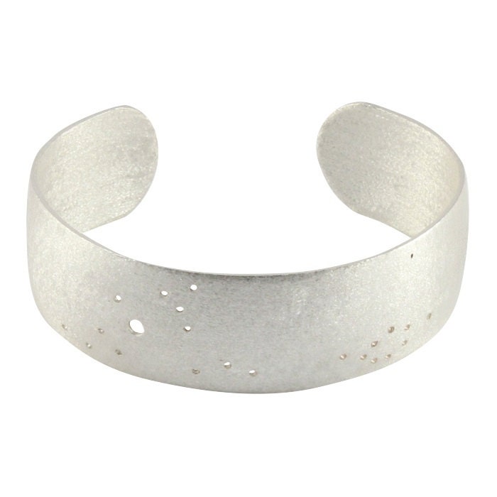 Sterling Silver Plated Pisces Constellation Cuff Bracelet