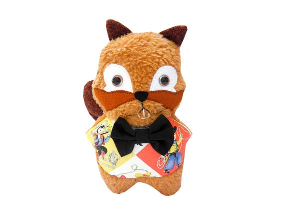 Softoy plush squirrel with a bowtie