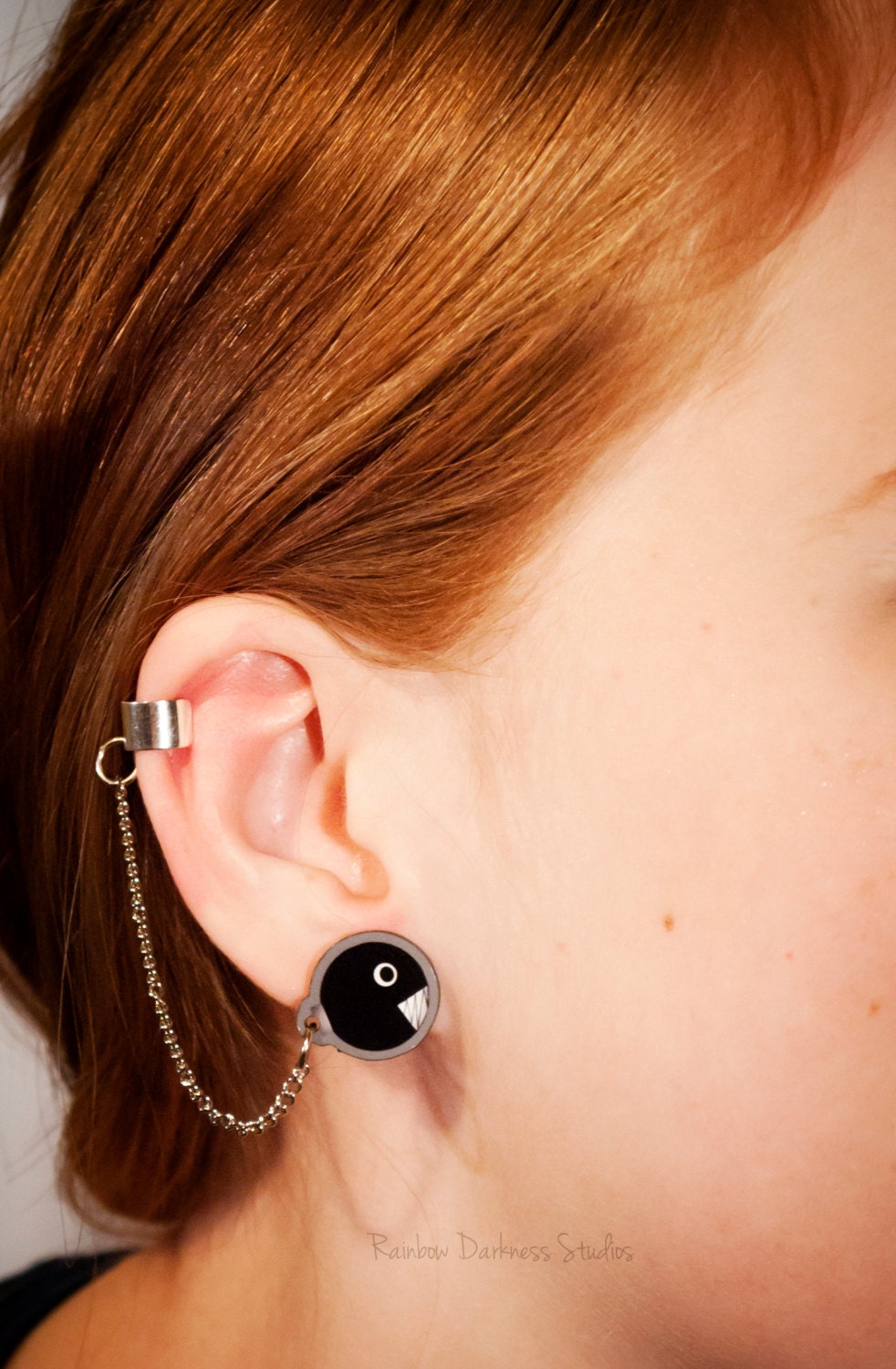 Chain Chomp Earring Cuffs- Parody Mario Earrings