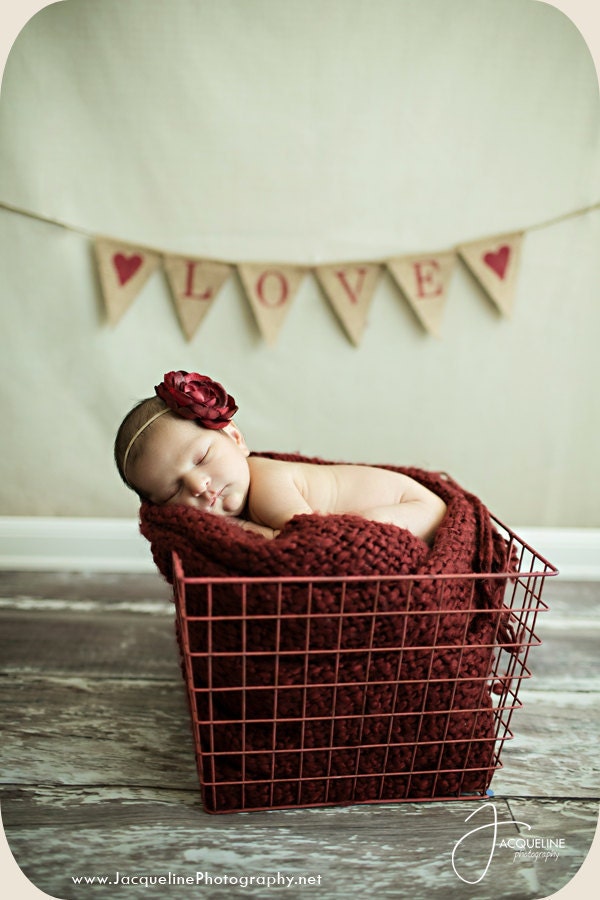 Gorgeous Dark Red Flower Headband