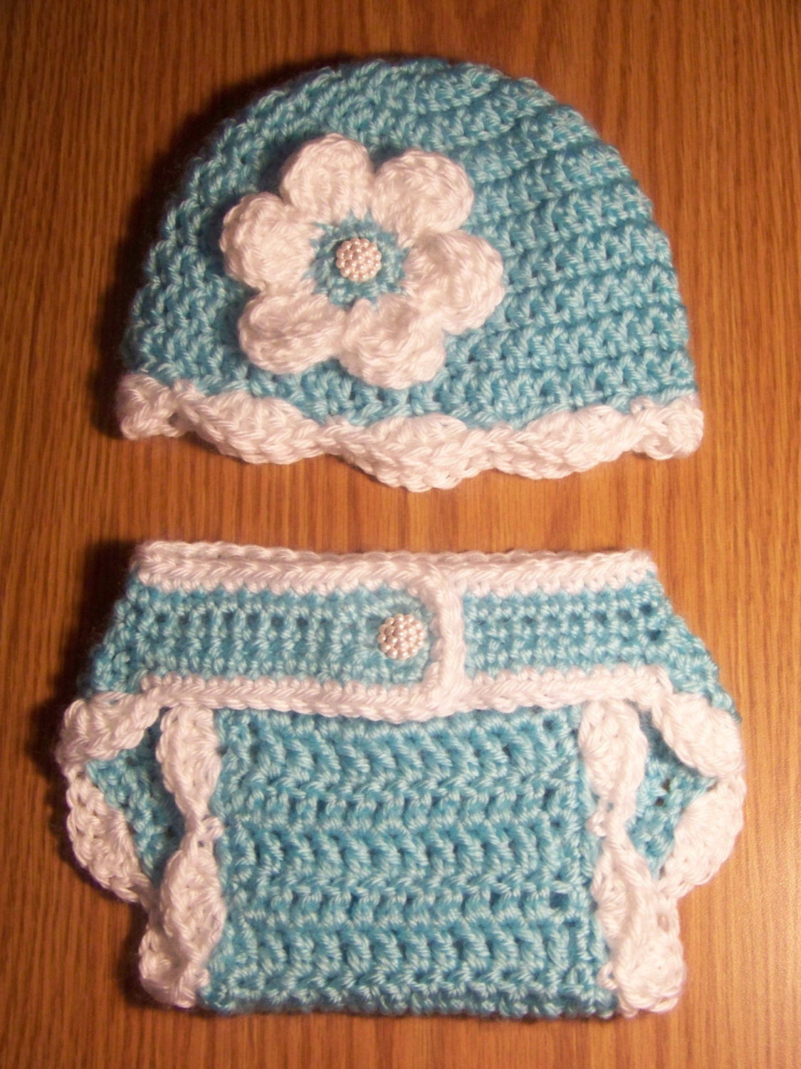 Baby Crochet Hat, Diaper Cover, Newborn Crochet Hat, Newborn Diaper Set, Aqua,Crochet Diaper Cover Set, Gift