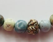 handmade Ceramic Porcelain Stoneware Bead Set b1021613