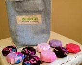 recycled scrappy magnets - set of 9 - cheerleader Barbie pink girly