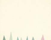 Snowy Mountains - Geometric art, minimalist, abstract decor, pastel art print, abstract landscape art, pink, grey, blue 8x10" Giclee print