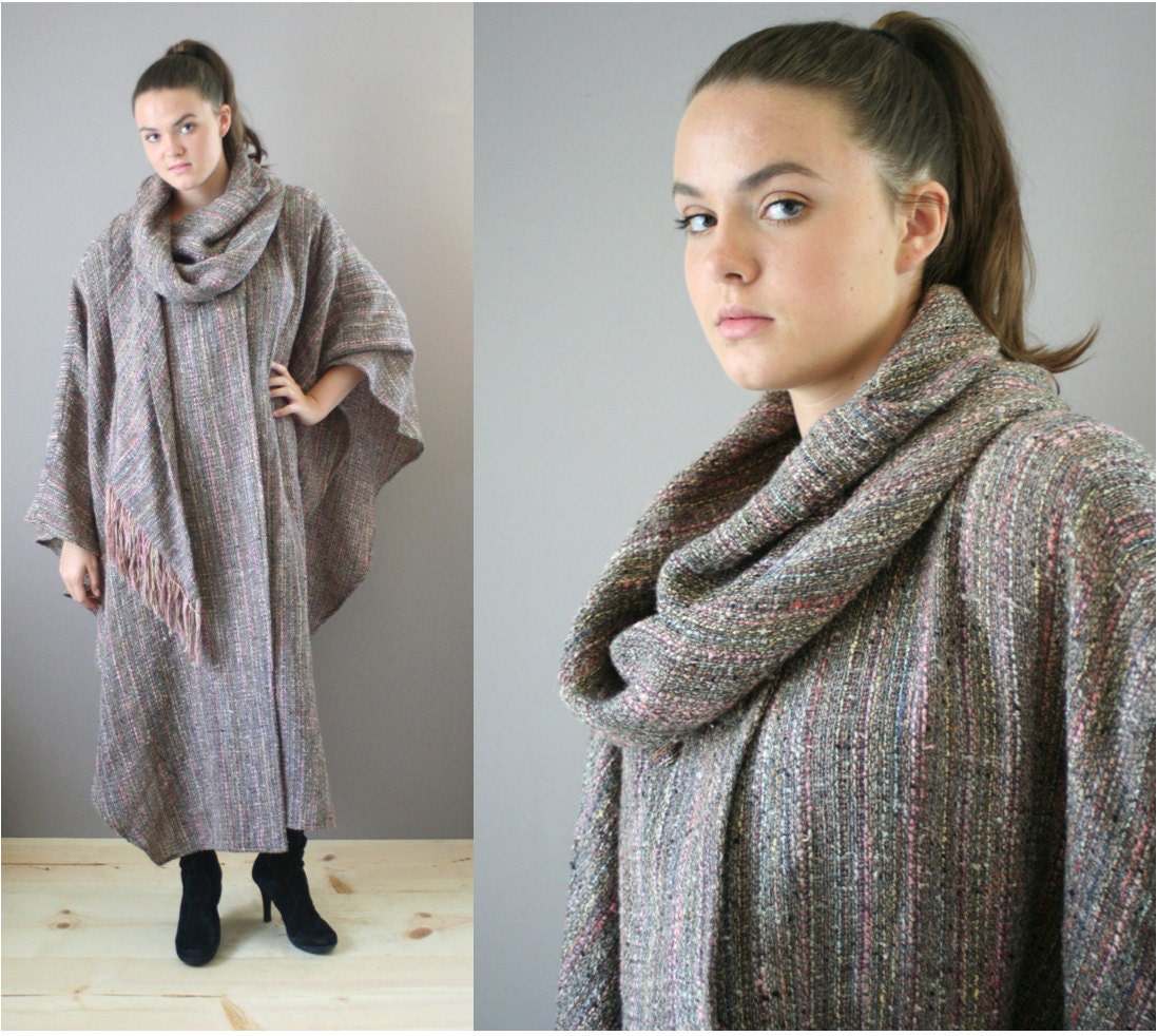 Vintage 80s Long Wrap Coat