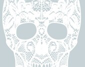 vinyl lace skull decal 24" x 14"