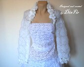 WEDDING  SHRUG  BOLERO /  Wedding Accessories Hand Knitted Mohair / Bridal Accessories Elegant Flowers Jacket Cardigan Vest Women
