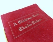 A Christmas Carol Pamphlet with Red Felt Cover Advertising Ephemera