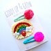 Felt Hair Clips - Rainbow hair clip, Giddy Up and Grow hair clips, Pom Pom