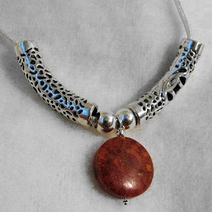 Bold carnelian disc pendant