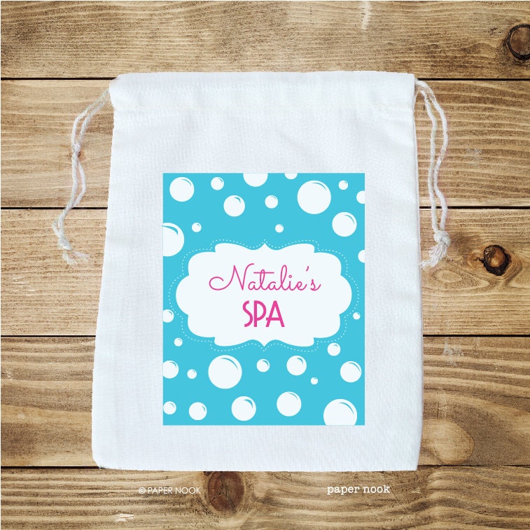 Spa Party Personalized Favor Bag