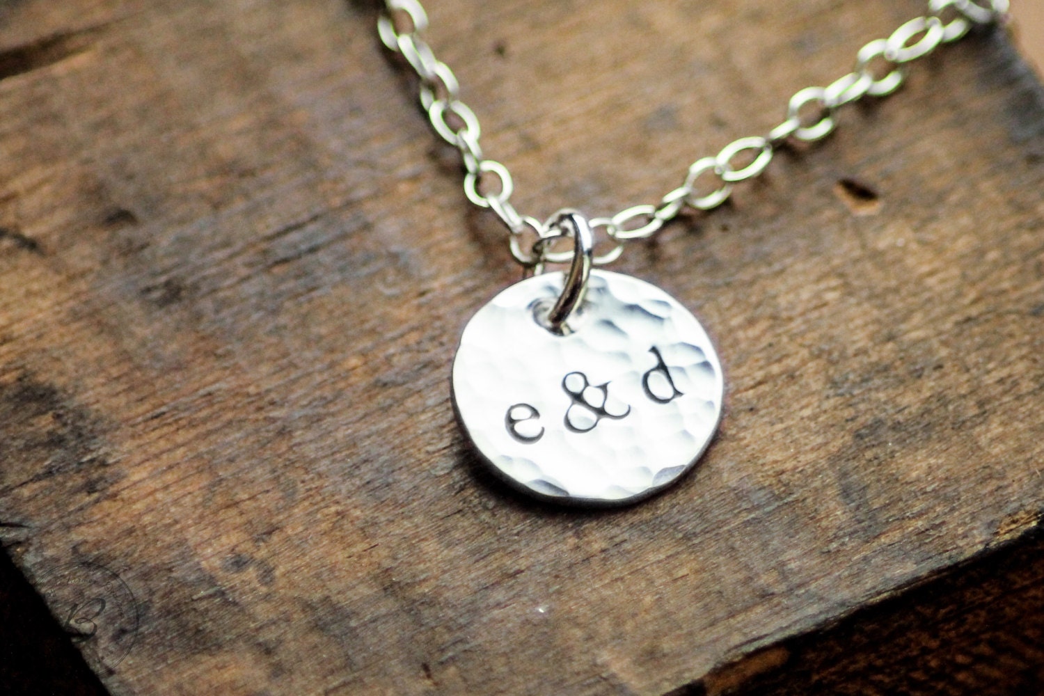Personalized Couples Initials Necklace - Hand Stamped Sterling - Wedding Gift