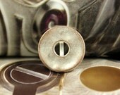Lot 10 Simple Straight Bar Shank Silver Patina Buttons. 0.71 inch