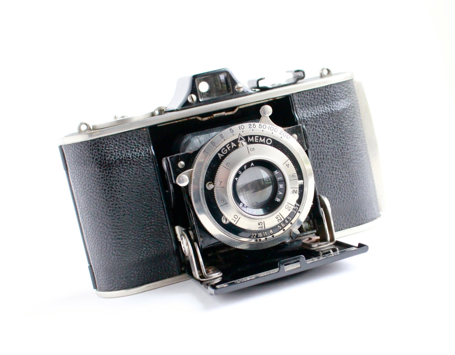 Antique AGFA Memo 35mm Camera - Vintage Art Deco 1930s Fold Up Accordion Style Small Home Deco /  Ansco Corporation