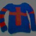 mohair sweater by camdenlock clothing  punk rock hand knitting st. george red and blue