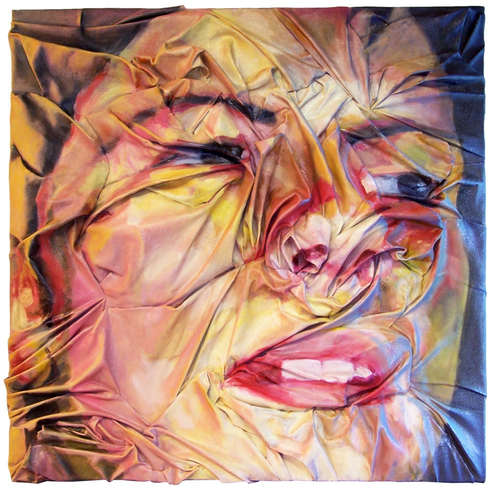 Aspect Transfusion II - sculpted canvas and oil painting, original fine art