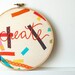 Embroidered Text Hoop. "Create" Colorful Wall Hanging. For Art Studio, Teacher. Hand Stitched by Merriweather Council