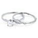 Bridal set, twig wedding and engagement ring, round 0.50 conflict free diamond