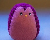 medium crochet penguin amigurumi toy // magenta // ready to ship