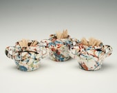 Toothpick Holder Colorful Abstract Hand Painted