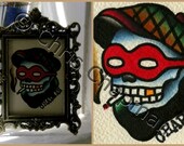 Little Racer Skull Tattoo Flash