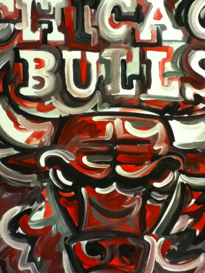 Chicago Bulls Painting by Justin Patten Sports Art by stormstriker
