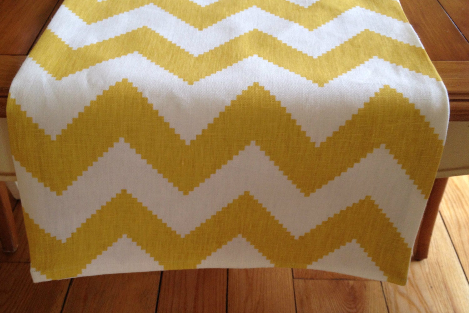 Decorative Table Runner - Jonathan Adler "Limitless" Chevron Print - 15 x 50" - Yellow or Blue