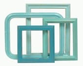 Shabby Chic Lg Picture Frames Turquoise Aqua Set Open Frames Vintage Home Decor