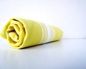 Yellow Handwoven Turkish hand or head towel, BATH, Peshkir, Natural Pure Cotton,Soft BabyTowel,Anti Bacterial,Eco Friendly kitchen towel