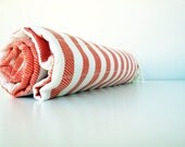 Handwoven Bath Towel,Orange,Natural COTTON Beach Towel,Eco Friendly PESHTEMAL,High Quality,Turkish Cotton Bath,Beach,Spa,Yoga,Pool Towel