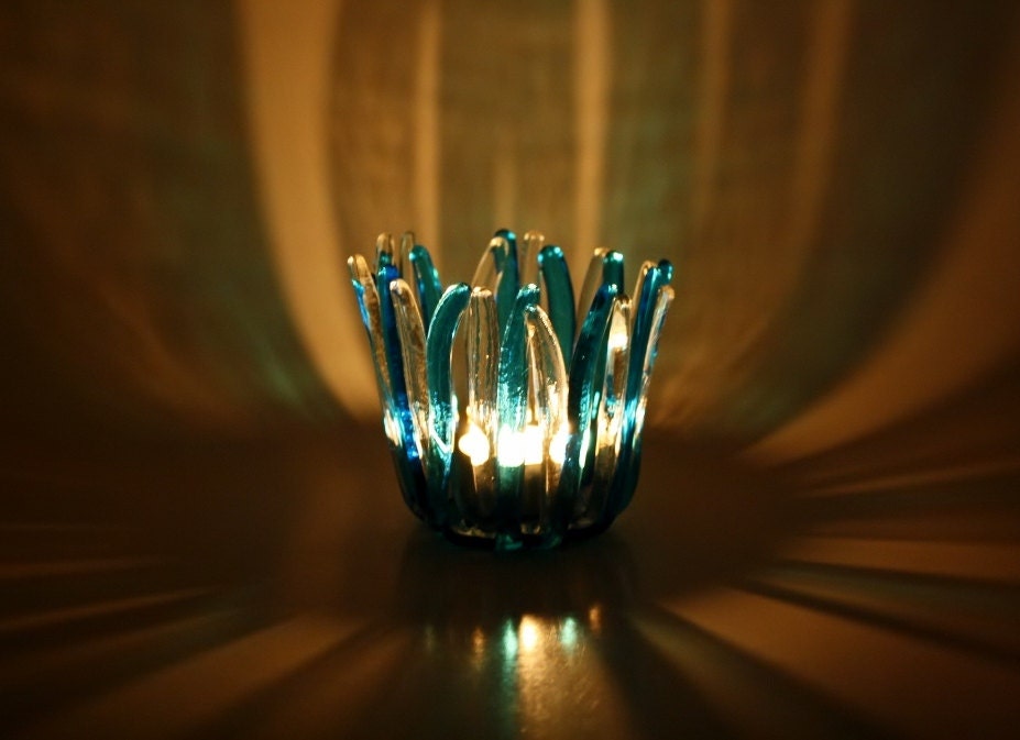 Fused Glass Tealight Candle Holder