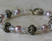 Pink Pearl & Crystal Bracelet