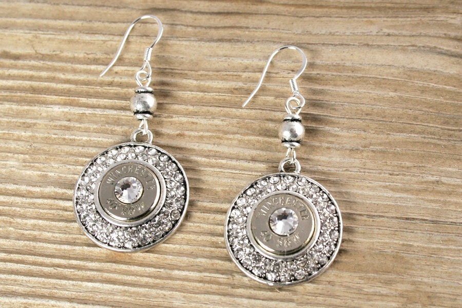 40 Caliber Fire & Ice Bullet Earrings