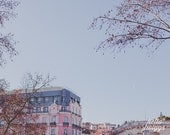 BOGO SALE - Travel Photography, European Photography, Charming, Lisbon Print, Pink Building, Romantic Travel Print - It looks like Paris