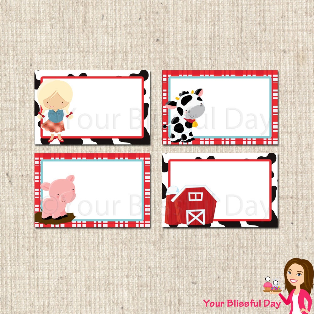 PRINTABLE Girl on the Farm Label Tents Il_170x135