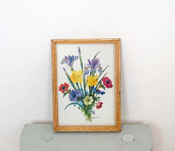 Vintage Framed Floral Print