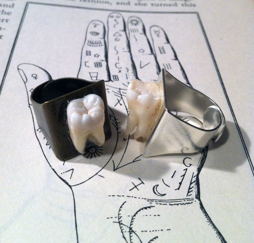 YOUR TOOTH Custom Order - Chunky Style Adjustable Ring with Your Supplied Molar