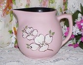 Vintage Large Pink  Pigeon Forge Tenn Stoneware PITCHER
