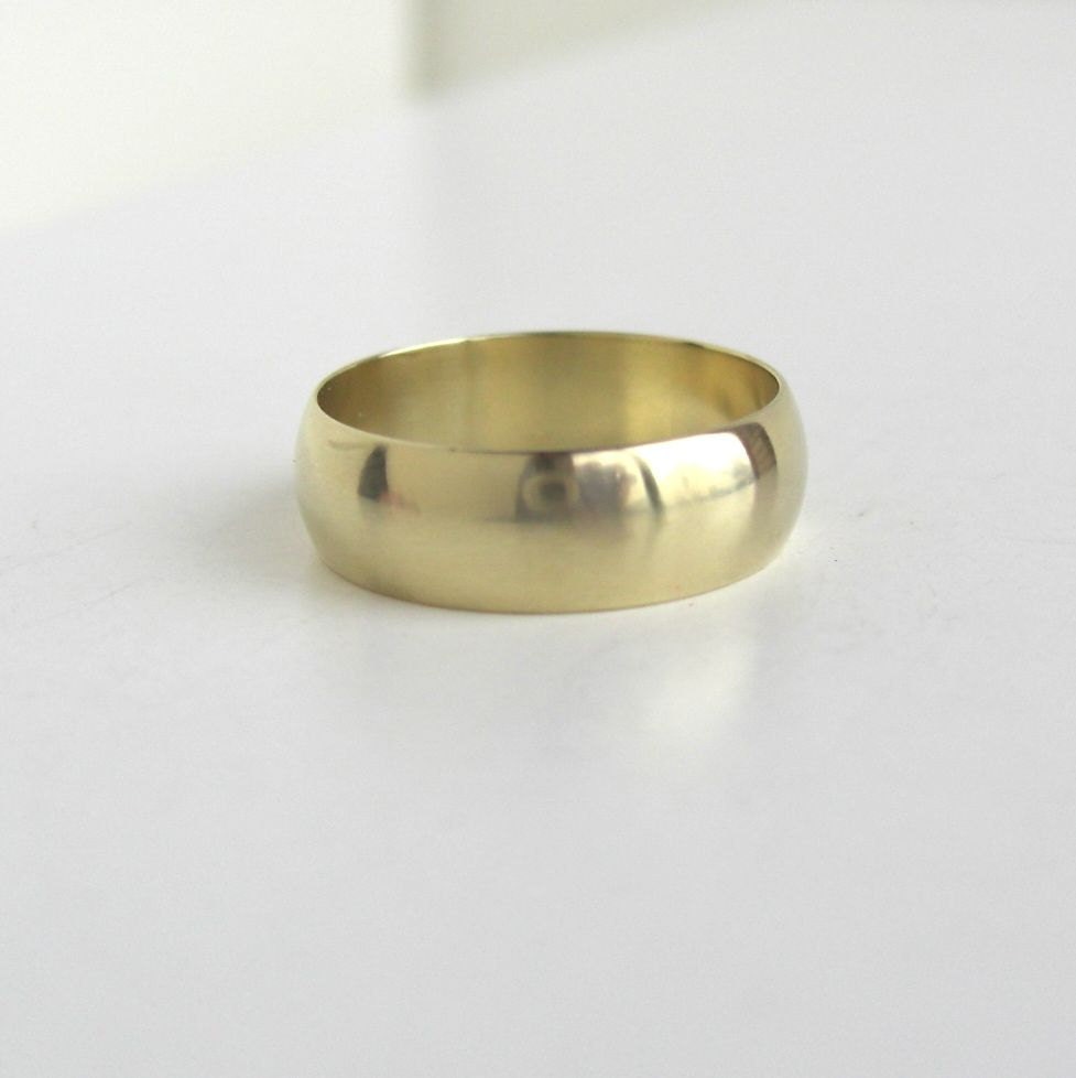 Solid Brass Band / Gold Ring - Vintage Polished