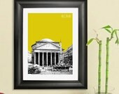 Rome Skyline Poster - Rome Italy City Art Print -  The Pantheon - 8 x 10 Choose Your Color