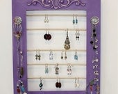 Violet Earring Holder Frame for Jewelry-Neklaces-Bracelets Wall Mounted Organizer.